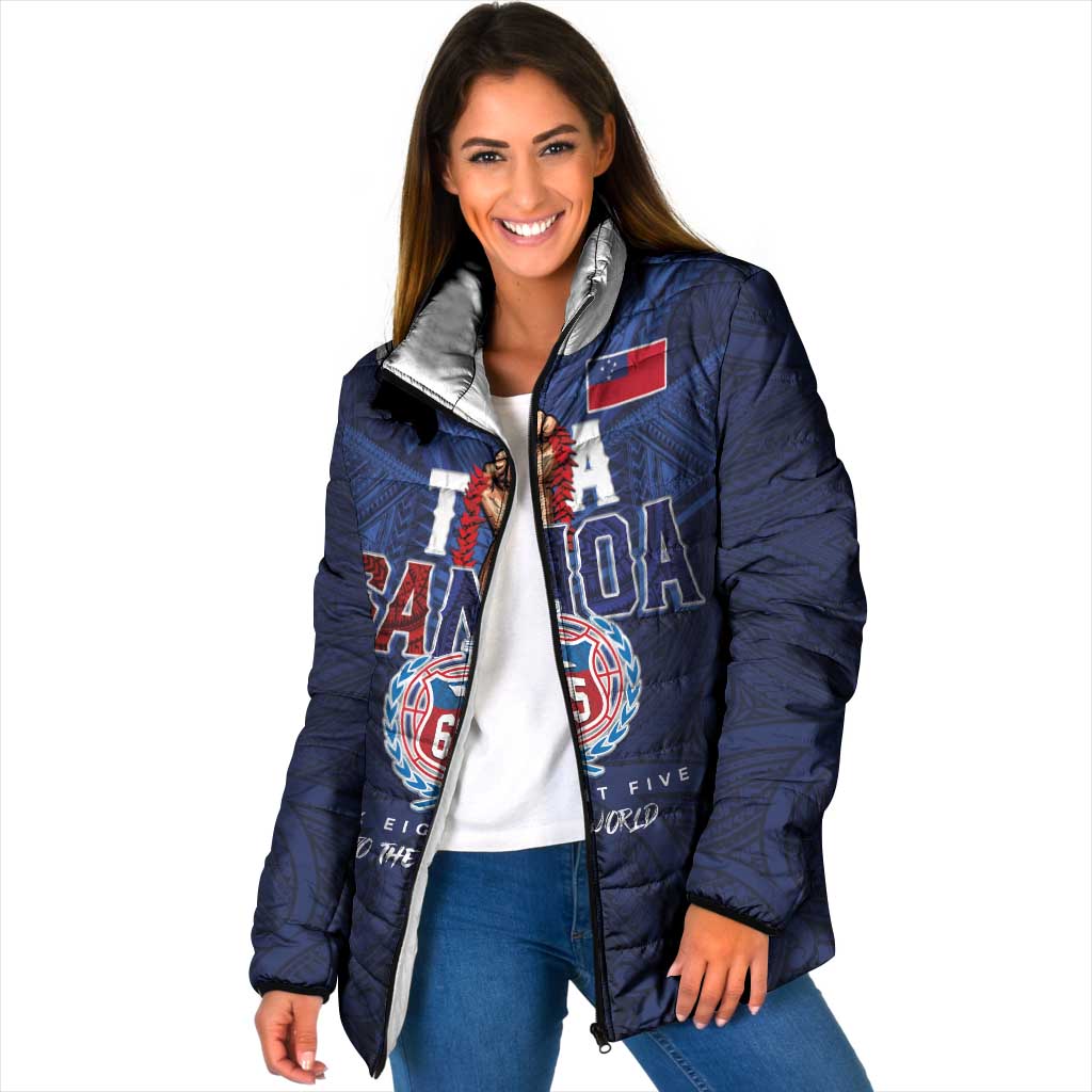 Custom Rugby Toa Samoa Padded Jacket Champions Six Eight Five - Polynesian Pride