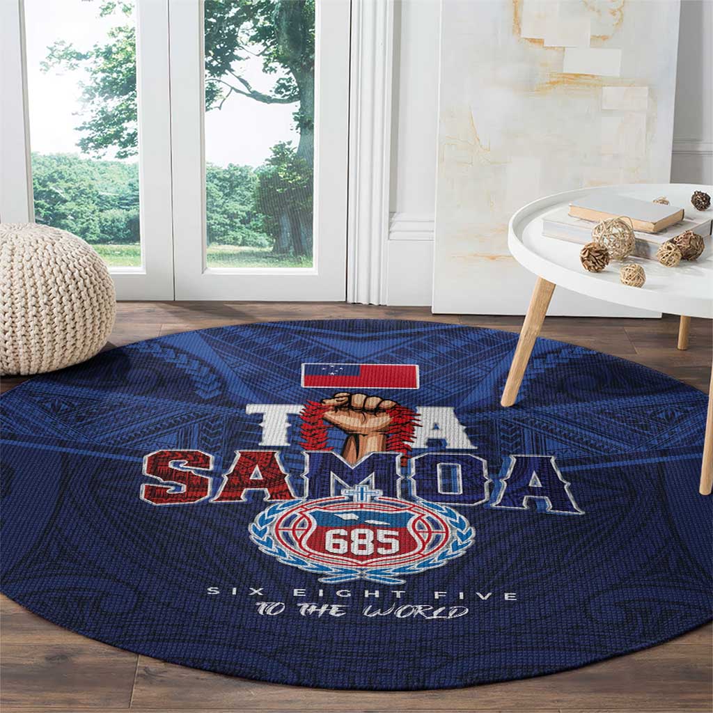 Rugby Toa Samoa Round Carpet Champions Six Eight Five - Polynesian Pride