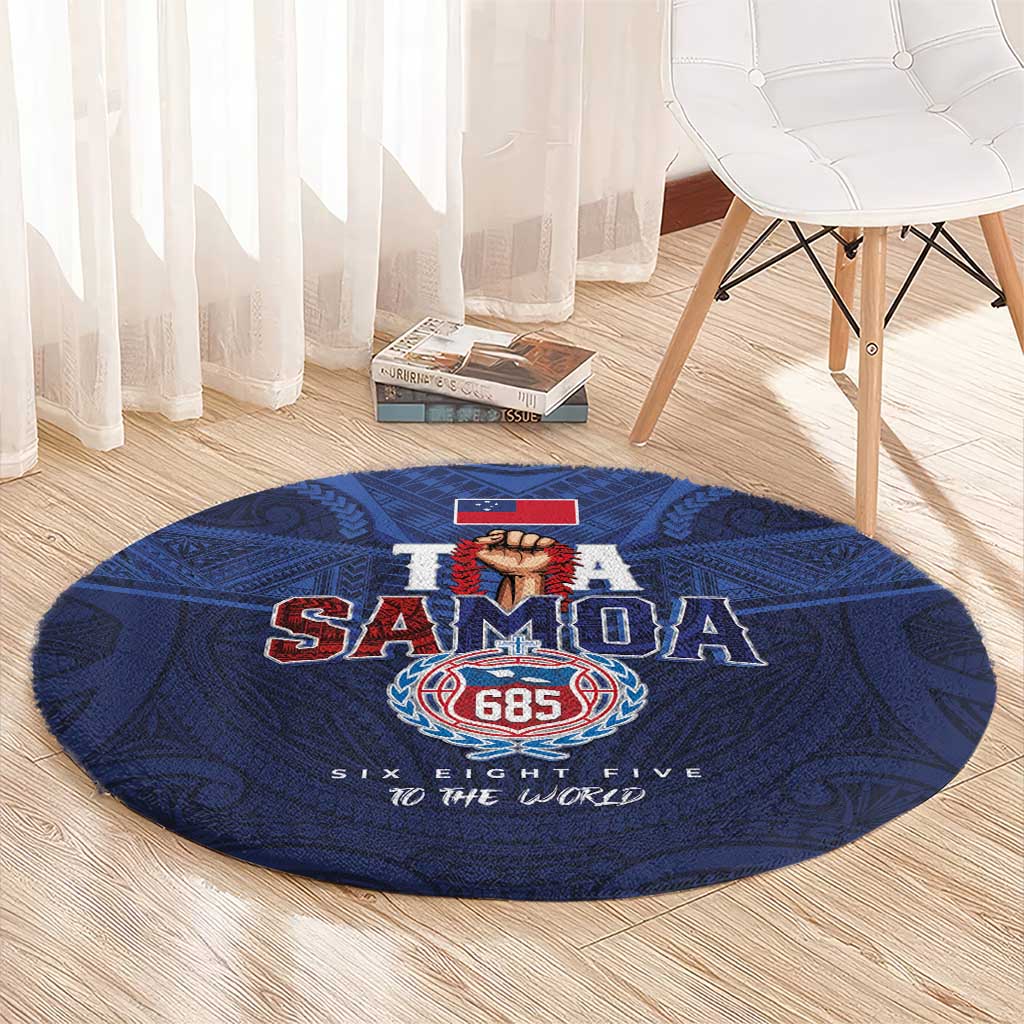 Rugby Toa Samoa Round Carpet Champions Six Eight Five - Polynesian Pride