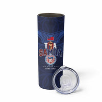 Custom Rugby Toa Samoa Skinny Tumbler Champions Six Eight Five - Polynesian Pride