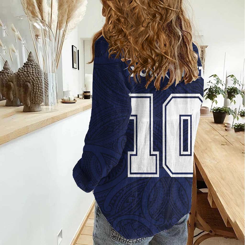 Custom Rugby Toa Samoa Women Casual Shirt Champions Six Eight Five - Polynesian Pride