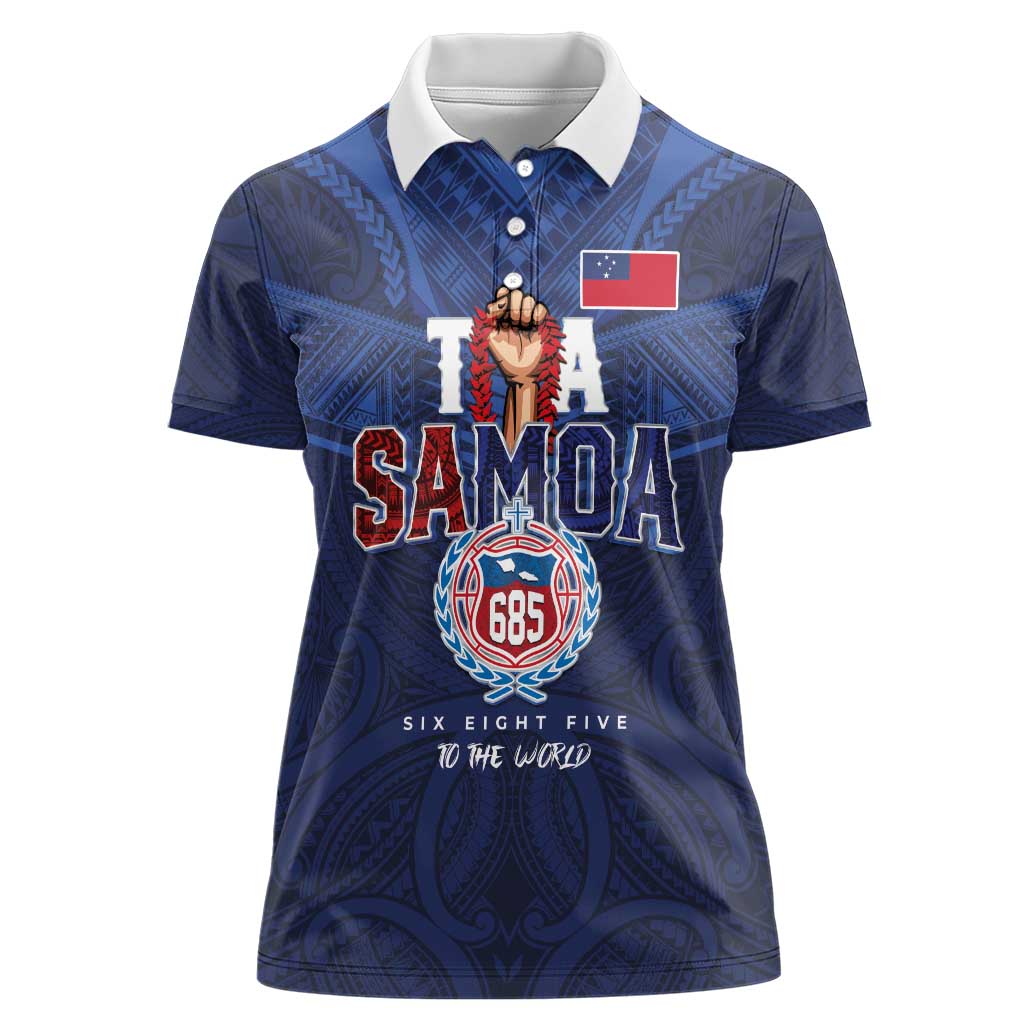 Custom Rugby Toa Samoa Women Polo Shirt Champions Six Eight Five - Polynesian Pride