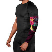 Hawaiian Plumeria and Hibiscus with Turtles Arm Sleeves Polynesian Art Red Color - Polynesian Pride