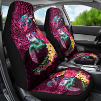 Hawaiian Plumeria and Hibiscus with Turtles Car Seat Cover Polynesian Art Red Color LT03 - Polynesian Pride
