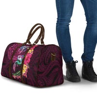 Hawaiian Plumeria and Hibiscus with Turtles Travel Bag Polynesian Art Red Color LT03 - Polynesian Pride