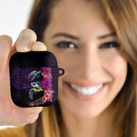 Hawaiian Plumeria and Hibiscus with Turtles AirPods Case Polynesian Art Purple Color LT03 - Polynesian Pride
