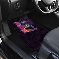 Hawaiian Plumeria and Hibiscus with Turtles Car Mats Polynesian Art Purple Color LT03 - Polynesian Pride