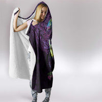 Hawaiian Plumeria and Hibiscus with Turtles Hooded Blanket Polynesian Art Purple Color LT03 - Polynesian Pride