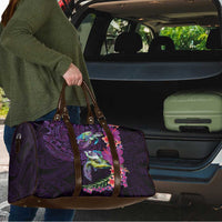 Hawaiian Plumeria and Hibiscus with Turtles Travel Bag Polynesian Art Purple Color LT03 - Polynesian Pride