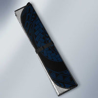 Hawaiian Plumeria and Hibiscus with Turtles Auto Sun Shade Polynesian Art Dark Cyan Color LT03 - Polynesian Pride