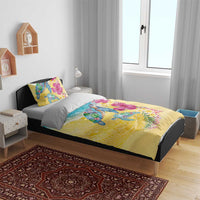 Hawaiian Tropical Plants Turtles Bedding Set Watercolor Style - Polynesian Pride