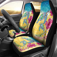 Hawaiian Tropical Plants Turtles Car Seat Cover Watercolor Style LT03 - Polynesian Pride