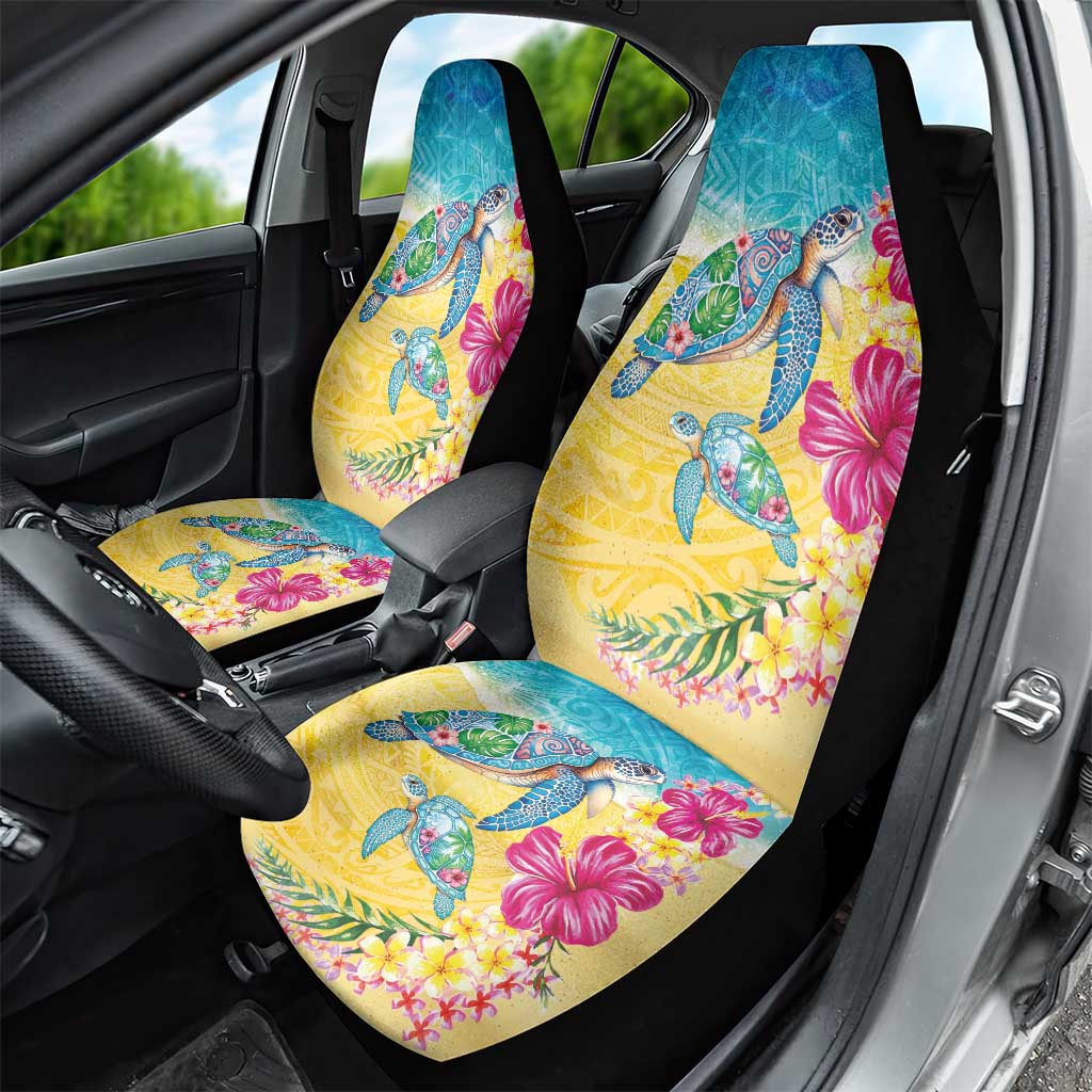 Hawaiian Tropical Plants Turtles Car Seat Cover Watercolor Style LT03 - Polynesian Pride