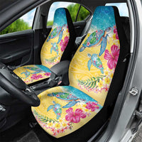 Hawaiian Tropical Plants Turtles Car Seat Cover Watercolor Style LT03 - Polynesian Pride