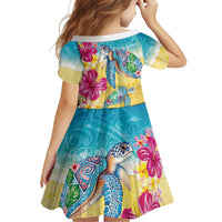 Hawaiian Tropical Plants Turtles Family Matching Mermaid Dress and Hawaiian Shirt Watercolor Style LT03 - Polynesian Pride
