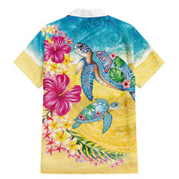 Hawaiian Tropical Plants Turtles Family Matching Mermaid Dress and Hawaiian Shirt Watercolor Style LT03 - Polynesian Pride