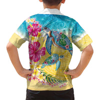 Hawaiian Tropical Plants Turtles Family Matching Summer Maxi Dress and Hawaiian Shirt Watercolor Style LT03 - Polynesian Pride