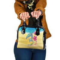 Hawaiian Tropical Plants Turtles Shoulder Handbag Watercolor Style LT03 One Size Multicolor - Polynesian Pride