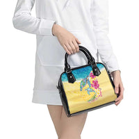 Hawaiian Tropical Plants Turtles Shoulder Handbag Watercolor Style LT03 - Polynesian Pride