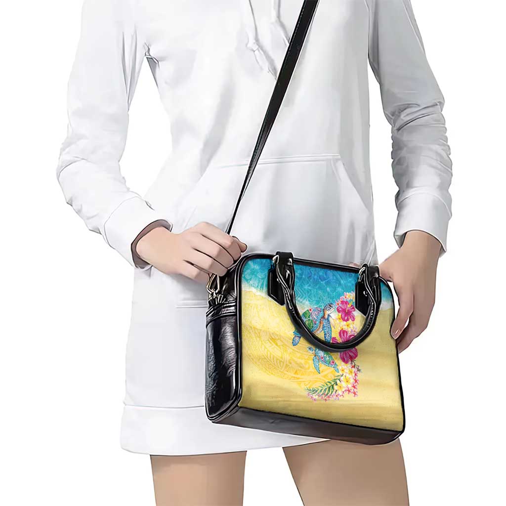 Hawaiian Tropical Plants Turtles Shoulder Handbag Watercolor Style LT03 - Polynesian Pride