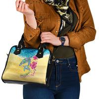 Hawaiian Tropical Plants Turtles Shoulder Handbag Watercolor Style LT03 - Polynesian Pride