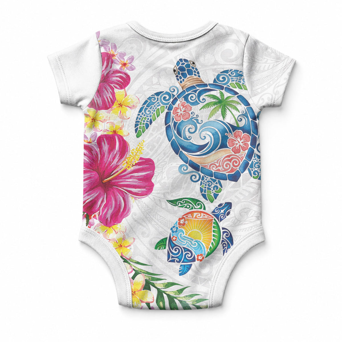 Hawaiian Abstract Art Turtles Baby Onesie