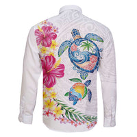 Hawaiian Abstract Art Turtles Family Matching Mermaid Dress and Hawaiian Shirt with Plumeria and Hibiscus LT03 - Polynesian Pride