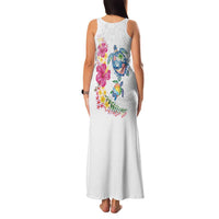 Hawaiian Abstract Art Turtles Family Matching Tank Maxi Dress and Hawaiian Shirt with Plumeria and Hibiscus LT03 - Polynesian Pride