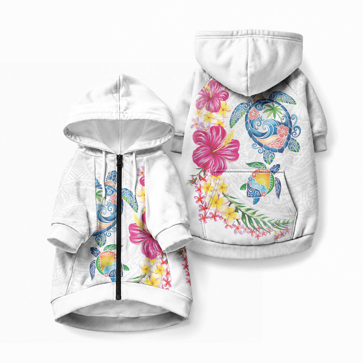 Hawaiian Abstract Art Turtles Pet Hoodie