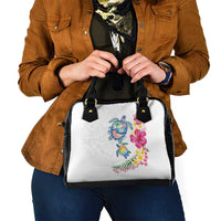 Hawaiian Abstract Art Turtles Shoulder Handbag with Plumeria and Hibiscus LT03 - Polynesian Pride