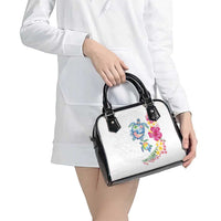 Hawaiian Abstract Art Turtles Shoulder Handbag with Plumeria and Hibiscus LT03 - Polynesian Pride