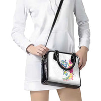 Hawaiian Abstract Art Turtles Shoulder Handbag with Plumeria and Hibiscus LT03 - Polynesian Pride
