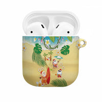 Hawaiian Mele Kalikimaka AirPods Case Tropical Plumeria and Lei Funny Santa Beach LT03 Multicolor - Polynesian Pride