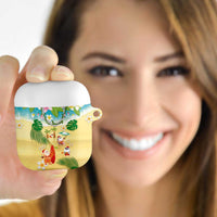 Hawaiian Mele Kalikimaka AirPods Case Tropical Plumeria and Lei Funny Santa Beach LT03 - Polynesian Pride
