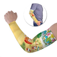 Hawaiian Mele Kalikimaka Arm Sleeves Tropical Plumeria and Lei Funny Santa Beach LT03 Set of 2 Multicolor - Polynesian Pride