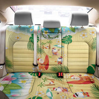 Hawaiian Mele Kalikimaka Back Car Seat Cover Tropical Plumeria and Lei Funny Santa Beach LT03 - Polynesian Pride
