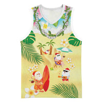 Hawaiian Mele Kalikimaka Basketball Jersey Tropical Plumeria and Lei Funny Santa Beach LT03 Unisex Multicolor - Polynesian Pride