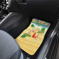 Hawaiian Mele Kalikimaka Car Mats Tropical Plumeria and Lei Funny Santa Beach LT03 - Polynesian Pride