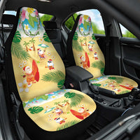 Hawaiian Mele Kalikimaka Car Seat Cover Tropical Plumeria and Lei Funny Santa Beach LT03 One Size Multicolor - Polynesian Pride