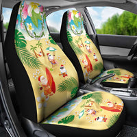 Hawaiian Mele Kalikimaka Car Seat Cover Tropical Plumeria and Lei Funny Santa Beach LT03 - Polynesian Pride