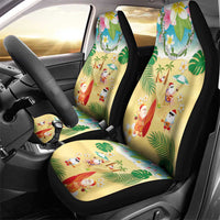 Hawaiian Mele Kalikimaka Car Seat Cover Tropical Plumeria and Lei Funny Santa Beach LT03 - Polynesian Pride