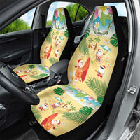 Hawaiian Mele Kalikimaka Car Seat Cover Tropical Plumeria and Lei Funny Santa Beach LT03 - Polynesian Pride