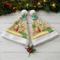 Hawaiian Mele Kalikimaka Christmas Santa Hat Funny Santa Claus on Beach with Tropical Plants and Lei LT03 - Polynesian Pride