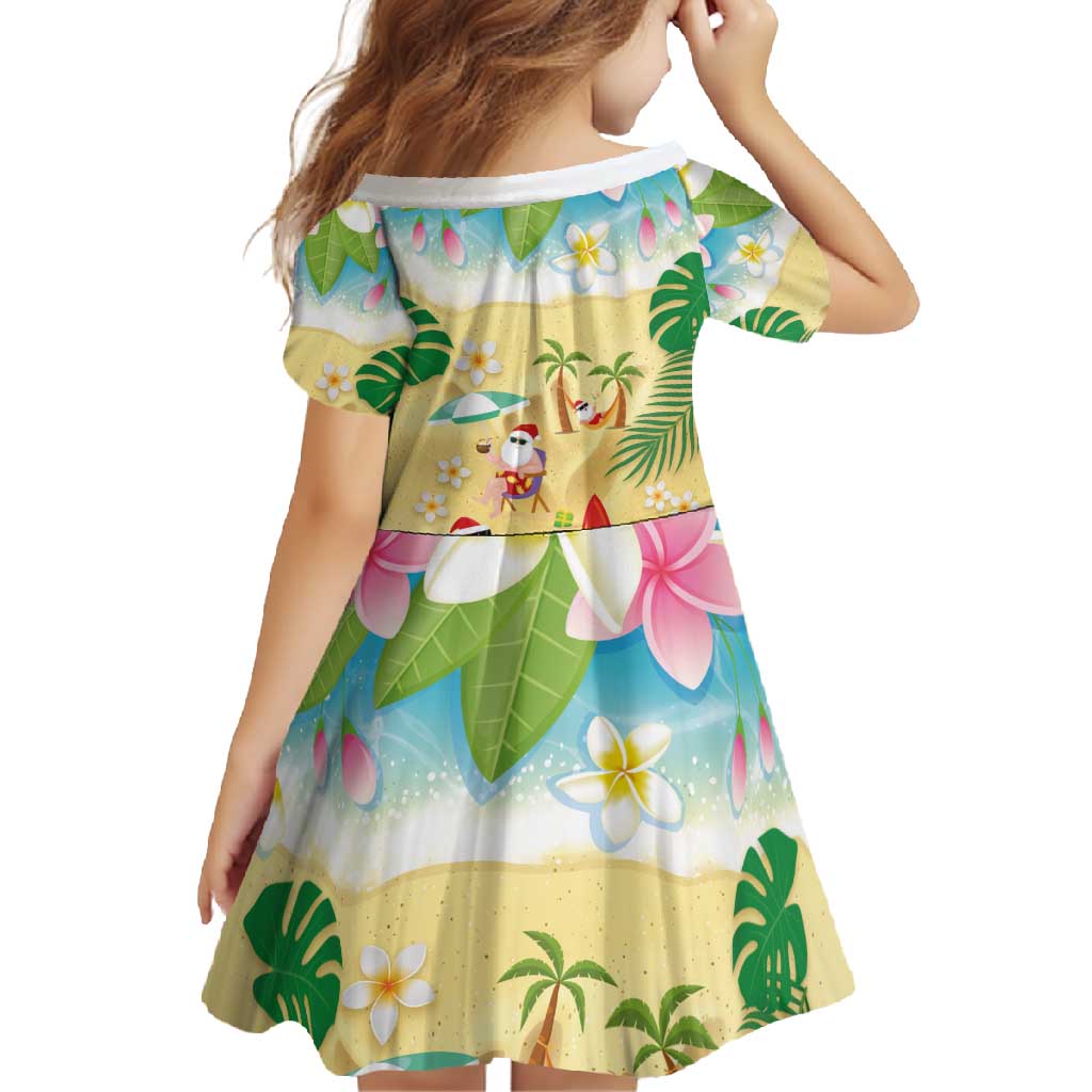 Hawaiian Mele Kalikimaka Family Matching Off Shoulder Maxi Dress and Hawaiian Shirt Tropical Plumeria and Lei Funny Santa Beach LT03 - Polynesian Pride