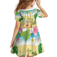 Hawaiian Mele Kalikimaka Family Matching Off Shoulder Maxi Dress and Hawaiian Shirt Tropical Plumeria and Lei Funny Santa Beach LT03 - Polynesian Pride