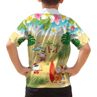Hawaiian Mele Kalikimaka Family Matching Summer Maxi Dress and Hawaiian Shirt Tropical Plumeria and Lei Funny Santa Beach LT03 - Polynesian Pride
