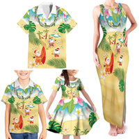 Hawaiian Mele Kalikimaka Family Matching Tank Maxi Dress and Hawaiian Shirt Tropical Plumeria and Lei Funny Santa Beach LT03 - Polynesian Pride