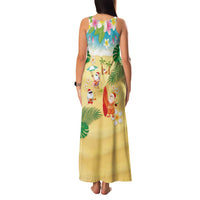 Hawaiian Mele Kalikimaka Family Matching Tank Maxi Dress and Hawaiian Shirt Tropical Plumeria and Lei Funny Santa Beach LT03 - Polynesian Pride