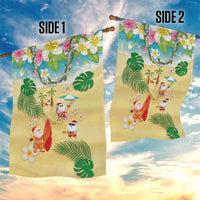 Hawaiian Mele Kalikimaka Garden Flag Tropical Plumeria and Lei Funny Santa Beach LT03 - Polynesian Pride