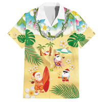 Hawaiian Mele Kalikimaka Hawaiian Shirt Tropical Plumeria and Lei Funny Santa Beach LT03 Multicolor - Polynesian Pride